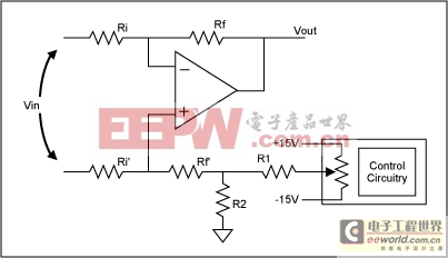 EPOT應(yīng)用：偏移調(diào)整的運(yùn)算放大器電路-EPOT Appli