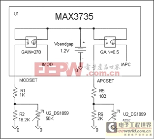 DS1859數(shù)控電阻與MAX3735激光驅(qū)動(dòng)器的連接