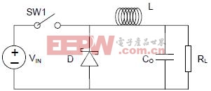 圖2：Buck變換器拓撲