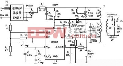UC3842構(gòu)成的開關(guān)電源電路