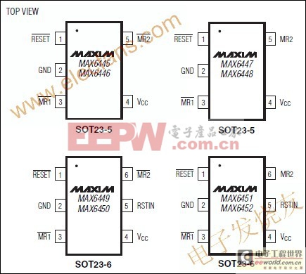 MAX6443-MAX6452低電流、微處理器復位電路 