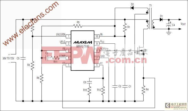 MAX17499/MAX17500電流模式PWM控制器