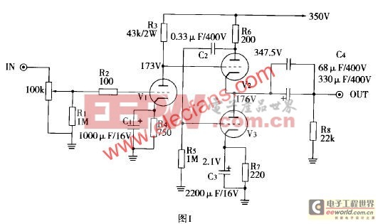 6N1自制OTL耳機(jī)放大器電路