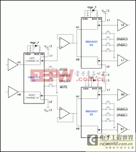 利用MAX5456/MAX5457構(gòu)成音量調(diào)節(jié)器 