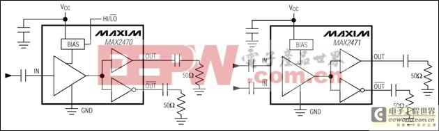 MAX2470/MAX2471用于MIMO收發(fā)器參考時(shí)鐘耦合