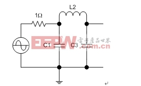 圖6b：三極點巴特沃斯統(tǒng)一耗散濾波器。