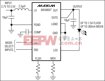 MAX8607:典型工作電路