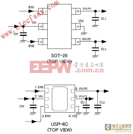 XC6419低壓差CMOS雙路LDO電壓調(diào)整器芯片