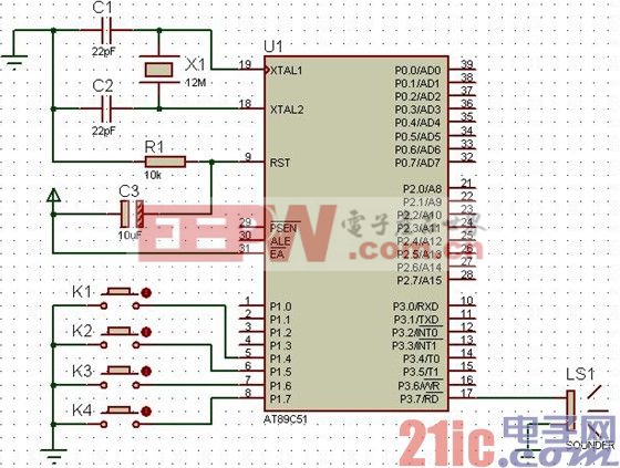 按鍵發(fā)音電路圖