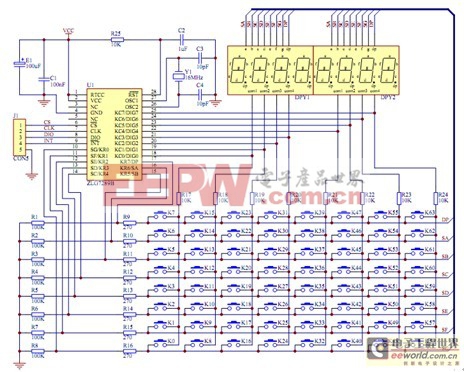 圖6ZLG7289B典型應用電路原理圖