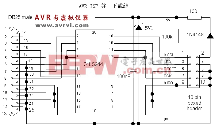 ISP下載線電路圖