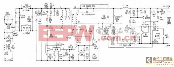 基于一種75W反激式LED驅(qū)動(dòng)電源電路分析