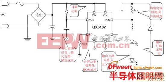 基于QX6102的非隔離型LED蠟燭燈方案