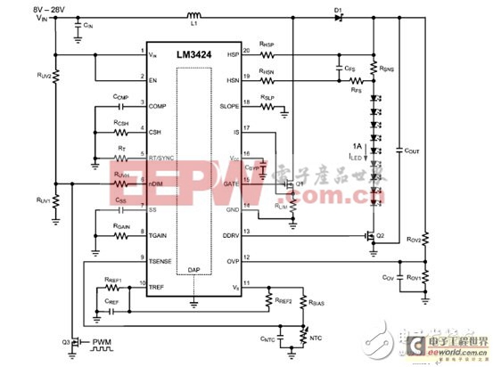 LM3424升压LED驱动器