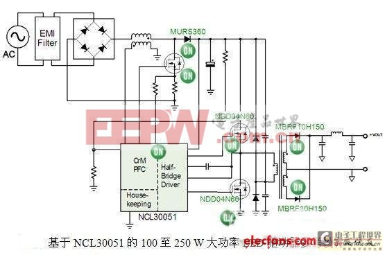 NCL30051构成的大功率LED驱动器电路