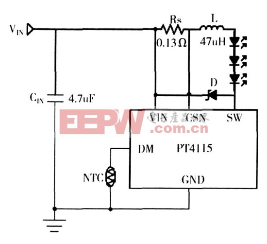 基于PT4115的大功率LED恒流驅(qū)動(dòng)的設(shè)計(jì)方案 