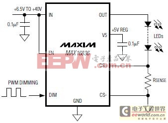 基于美信MAX16836多颗高亮LED驱动设计方案