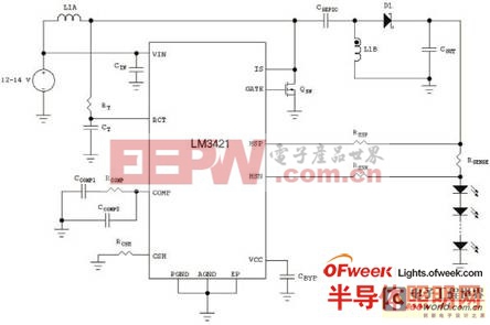 SEPIC配置中的LM3421