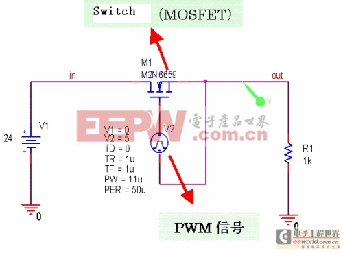 運(yùn)用PWM信號(hào)的降壓電路