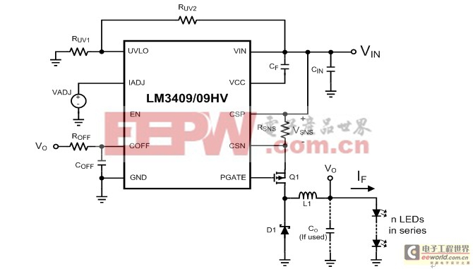 LM3409/09HV降压LED驱动器