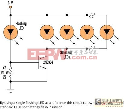 兩個(gè)附加的元器件代替標(biāo)準(zhǔn)led