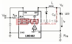 圖2b：開啟時間控制的降壓led驅(qū)動。