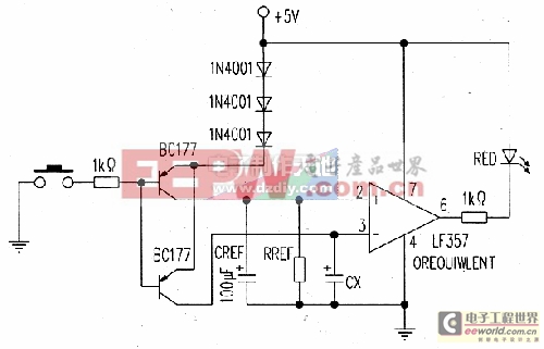 一款定性測(cè)試電容器漏電的電路 