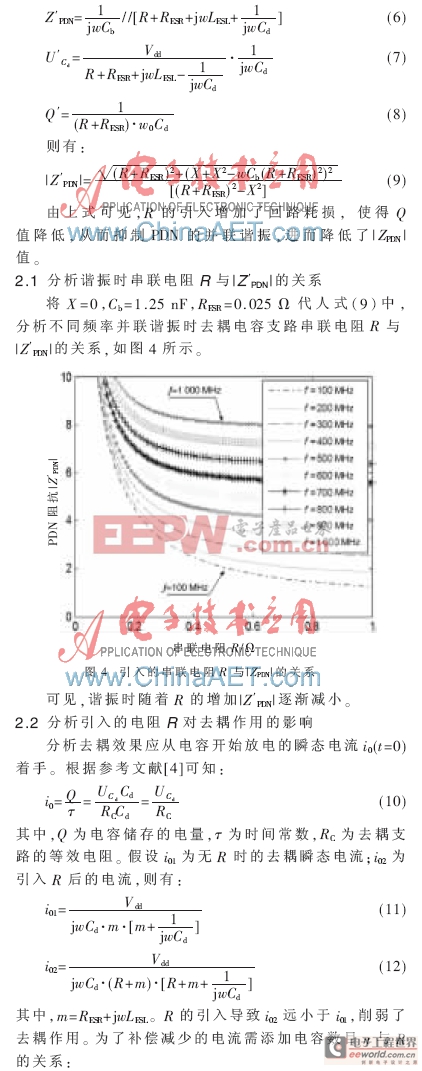 一種抑制電源分配網(wǎng)絡(luò)并聯(lián)諧振的方法