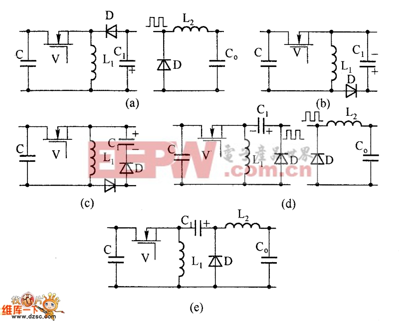 Buck-Boost電路與Buck電路組合轉(zhuǎn)換組成Zeta轉(zhuǎn)換器的演化過程