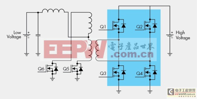 图6，全桥同步DC/DC转换器。