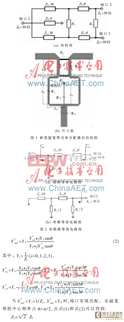 新型小型化超寬帶功率分配器的設(shè)計(jì)