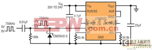 针对-12V输出的LTM8025应用电路原理图