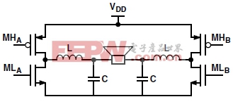 差分開關輸出級和LC低通濾波器