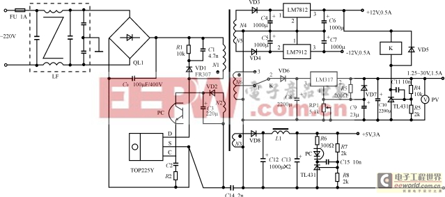 TOPSwitchⅡ在穩(wěn)壓電源中的應(yīng)用