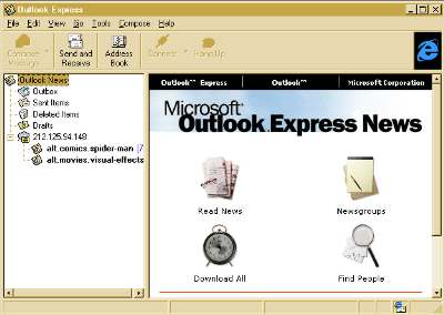 微软的Outlook Express包含一个新闻组客户端。
