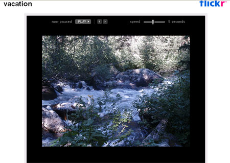 使用Flickr的幻灯片功能浏览所有带“vacation”标记的相片