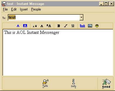 America Online的Instant Messenger (AIM)程序是最流行的即时通讯软件之一。