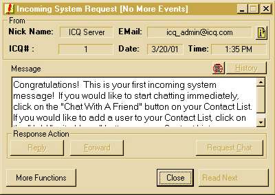 ICQ消息窗口比其他IM实用工具提供更多关于您的会话的详细信息。