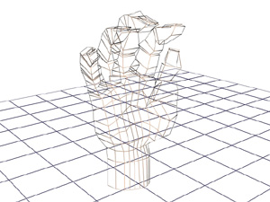 三维模型越简单，具有的多边形就越少。这只手仅由862个多边形组成。