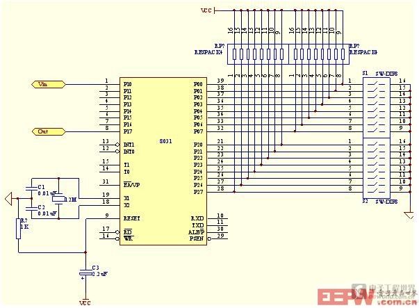 基于涡流流量传感器的流量测量系统设计原理图