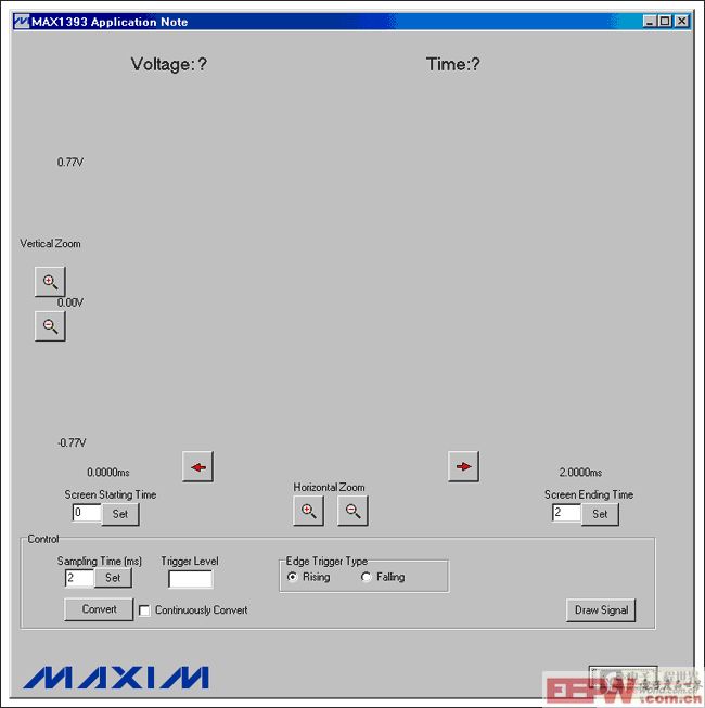 MAX1393參考設(shè)計的Windows程序啟動