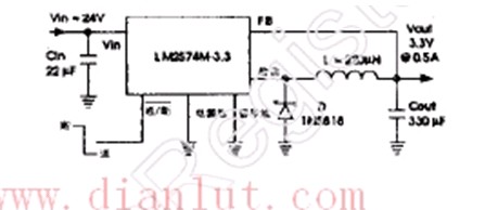 基于LM2574的简易电压调节电路