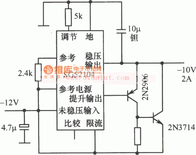 SG52104构成的—10V、2A稳压电源电路