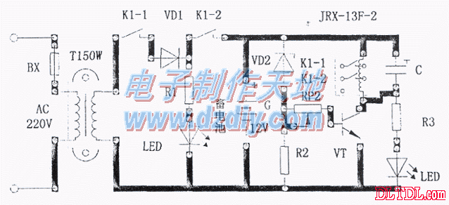 蓄电池自动充电保护电路Over-voltage protection circuit