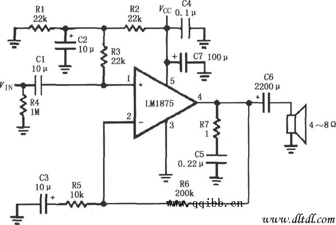 lm1875单电源功放电路