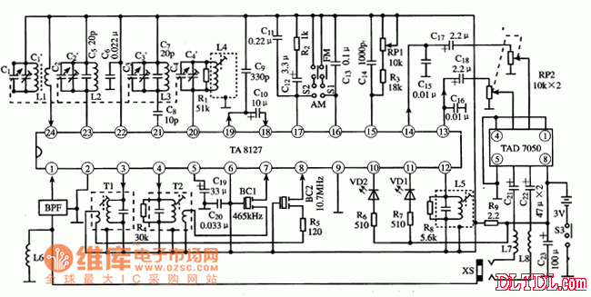 TA8127N/F集成电路的典型应用电路