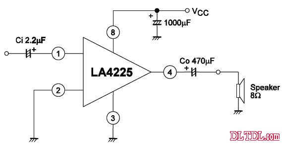 简单的音频放大电路-LA4225引脚功能-其他音