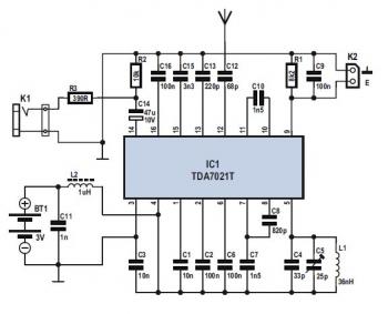 基于tda7012t的fm接收器电路图