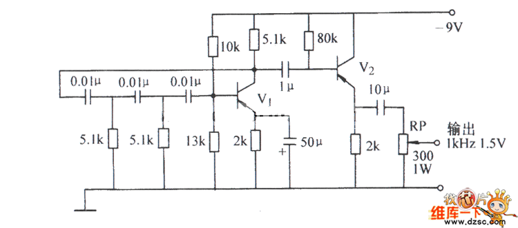 电路之RC相移式振荡器电路图