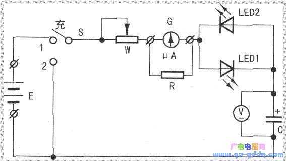 电流与电压变化演示装置电路图